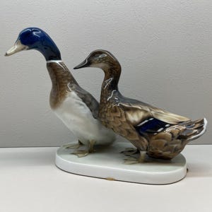 Rosenthal 341/1 Germany Paar Enten Enten Vögel Handbemalt von Zugel Porzellan Figur