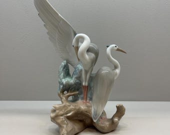 NAO Lladro Spain Putzende Kraniche Porzellanfigur