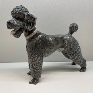 Rosenthal Germany 1211 Grey Poodle Dog Porcelain Figurine by Professor Kärner