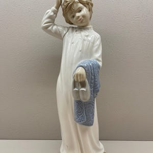 NAO by Lladro 0232 “Bedtime Boy Scratching His Head” – Retired Porcelain Figurine from Spain