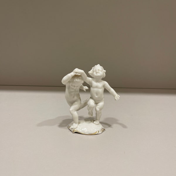 Hutschenreuther Germany Two Dancing White Cherubs by K.Tutter Porcelain Figurine