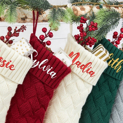 Personalized Christmas Stockings With Family Namecustom Etsy