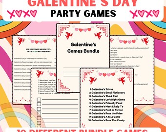 Galentines Day Games | Galentine's Party Bundle | Galentine's Day Trivia Party Games | Fun Galentines Day Games | Adult Galentines