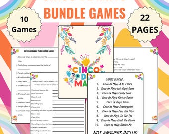 Lot de jeux Cinco De Mayo | Jeux de société à Cinco De Mayo | Fête de bureau à Cinco de Mayo | Jeux Cinco de Mayo pour adultes | Jeux de société mexicains