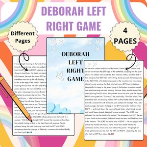 The Story of Deborah Left Right Game, Bible Study Game, Sunday School Game, Christian Story Printable Church, Bible Games Printable