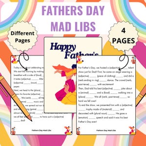 Father&#39;s Day Mad Libs: Family Fun Activity (Printable Download, 4 Pages)
