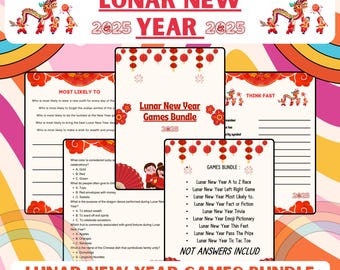 Lunar New Year Games Bundle | Lunar New Year Party Games for Kids 2025 | Chinese New Year Party Games | 2025 Year of the Snake Games