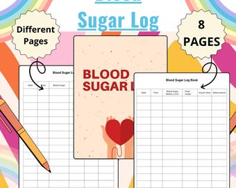 Blood Sugar Log | Blood Sugar Tracker | Blood Glucose Log | Diabetes Management | Blood Glucose Tracker | Diabetes Log | Diabetes Tracker