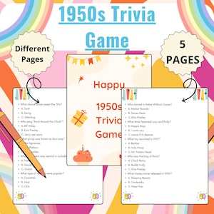 50er Jahre Aktivitäten | 50er Jahre Gesellschaftspiele | 1950er Jahre Gesellschaftsspiele | 50er Jahre Wissenswertes | 1950er Jahre Quiz Spiel | Druckbare 50er Jahre Quiz | 50er Party Quiz Spiel