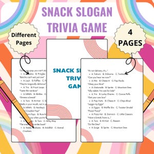 Snack Slogans Trivia Game: TV Commercial Quiz (Printable PDF)