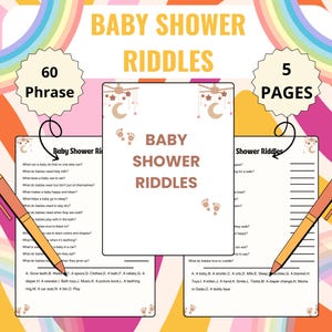 Printable Baby Shower Game Riddles | Instant Download | Party Game for Baby Shower Gift | Baby Shower Games | Printable Games