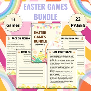 Easter Trivia Game | Printable Easter Games | Easter Party Games | Easter Bundle Games for Kids, Adults | Family Games | Easter Printables