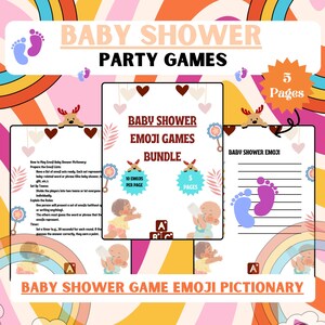 Baby Shower Emoji Game | Printable Emoji Pictionary | Baby Phrases Game | Fun Party Game | Baby Shower Games Printable | Emoji Baby