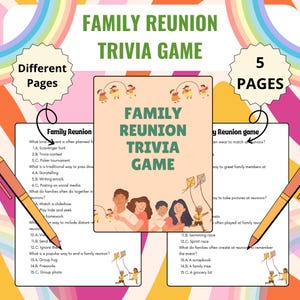 Family Reunion Trivia Game | Reunion Party Game | Reunion Icebreaker Game | Reunion Icebreaker | Reunion Party Games | Family Printable Game