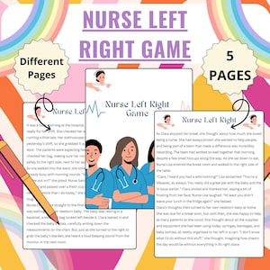 Nurse Left Right Game, Story Game, Nurse Party Games, Nurse Graduation Games, Medical Hospital Party, Nurse Retirement, Medical Party Games