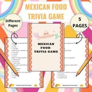 Cinco de Mayo Mexican Food Trivia Game | Fun Games for Cinco de Mayo Party | Fiesta trivia games | Cinco de Mayo games | Mexican Taco Trivia
