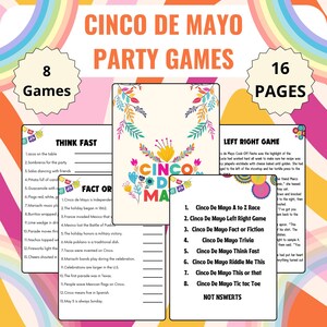 Cinco de Mayo Bundle | Cinco de Mayo Trivia Party Game | Cinco De Mayo Party Games | Cinco De Mayo Games Adults Office | Mexican Party Games