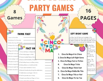 Lot Cinco de Mayo | Jeu-questionnaire sur Cinco de Mayo | Jeux de société à Cinco De Mayo | Bureau pour adultes de Cinco De Mayo Games | Jeux de société mexicains