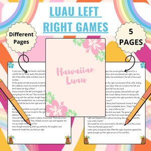 Luau Left Right Games | Tropical Aloha Games | Hawaiian Party Games | Tropical Party Games | Aloha Party Games | Luau Hawaiian Party Games