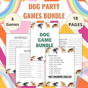 Dog Birthday Party Games Printable | Dog Birthday Games Puppy | Printable Dog Party | Dog Birthday Party Games | Dog Party Games Bundle