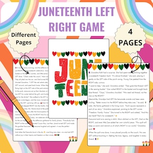 Juneteenth Left Right Story Game: Printable Party Activity (Digital Download)
