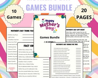 Mother's Day Games Bundle | Mother's Day Party Games | Mothers Day Trivia & More | Mothers Day Brunch Games |  Family Printable Games |