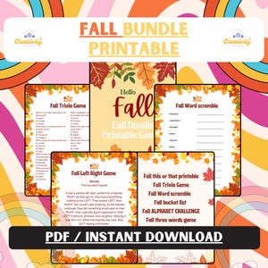 Fall Party Games Bundle | Fun Fall Activities Printable | Family-Friendly Quiz & Trivia | Cozy Seasonal Games | PDF Download