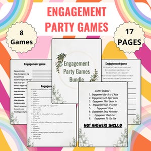 Engagement Party Games Bundle | Fiances Engagement Games | Proposal Party | Couples Party | Proposal Fiance Game | Printable Engagement Game