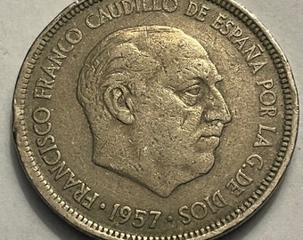 1957(72)/1957(74) スペイン 5 ペセタ フランシスコ フランコ コイン