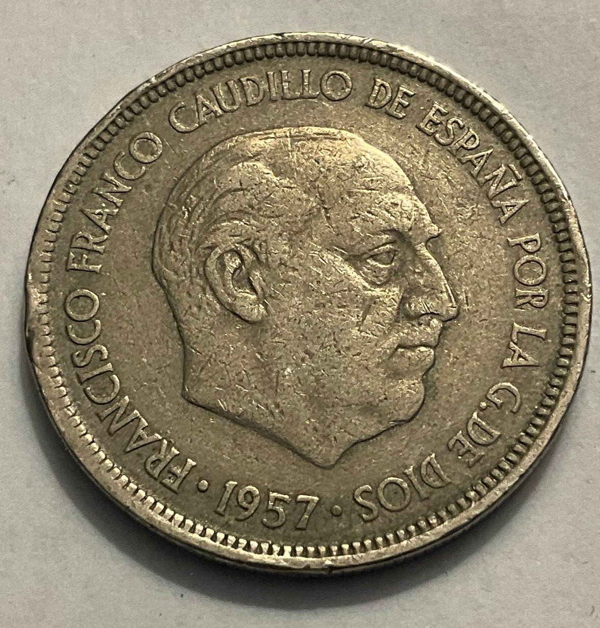 1957(72)/1957(74) スペイン 5 ペセタ フランシスコ フランコ コイン