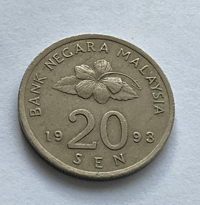 1993 Malaysia 20 Sen Coin - Etsy