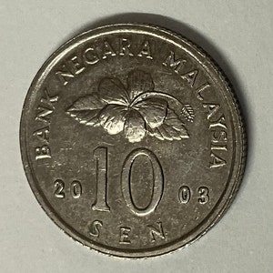 2003 Malaysia 10 Sen Coin