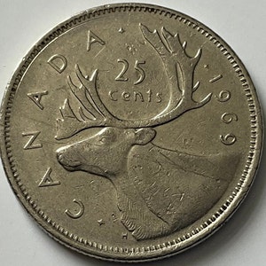1969 Kanada Elizabeth II 25 Cents Münze