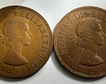 1964/1965 Elizabeth II One Penny Coins