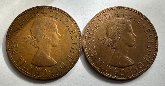 1964/1965 エリザベス 2 世 1 ペニー硬貨 - Etsy 日本