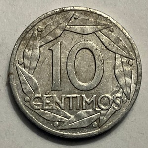 two 1959 Spain 10 Centimos Coins