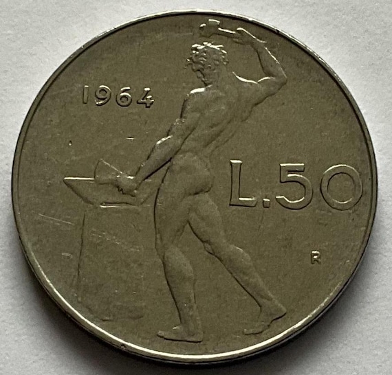 1964 Italy 50 Lire Coin - Etsy