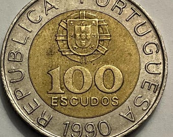 Moneda de 100 Escudos de Portugal de 1990