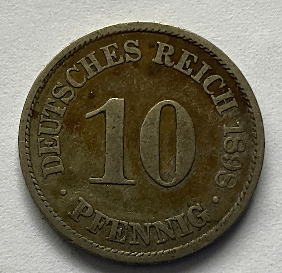 1898年ドイツ10ペニヒ硬貨 - Etsy 日本
