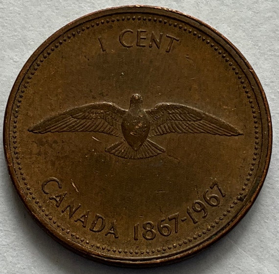 1967 Canada Queen Elizabeth 1 Cent Coin - Etsy