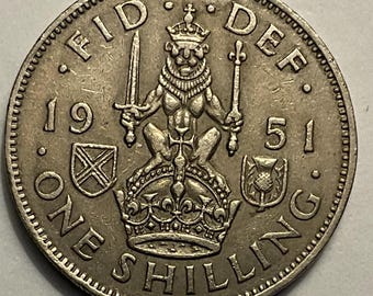1951年英国シリング硬貨、ジョージ6世より。誕生日、記念日、工芸品や