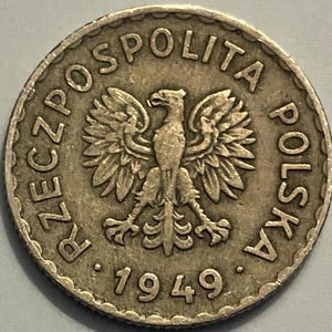 1949 Poland 1 Zloty Coin