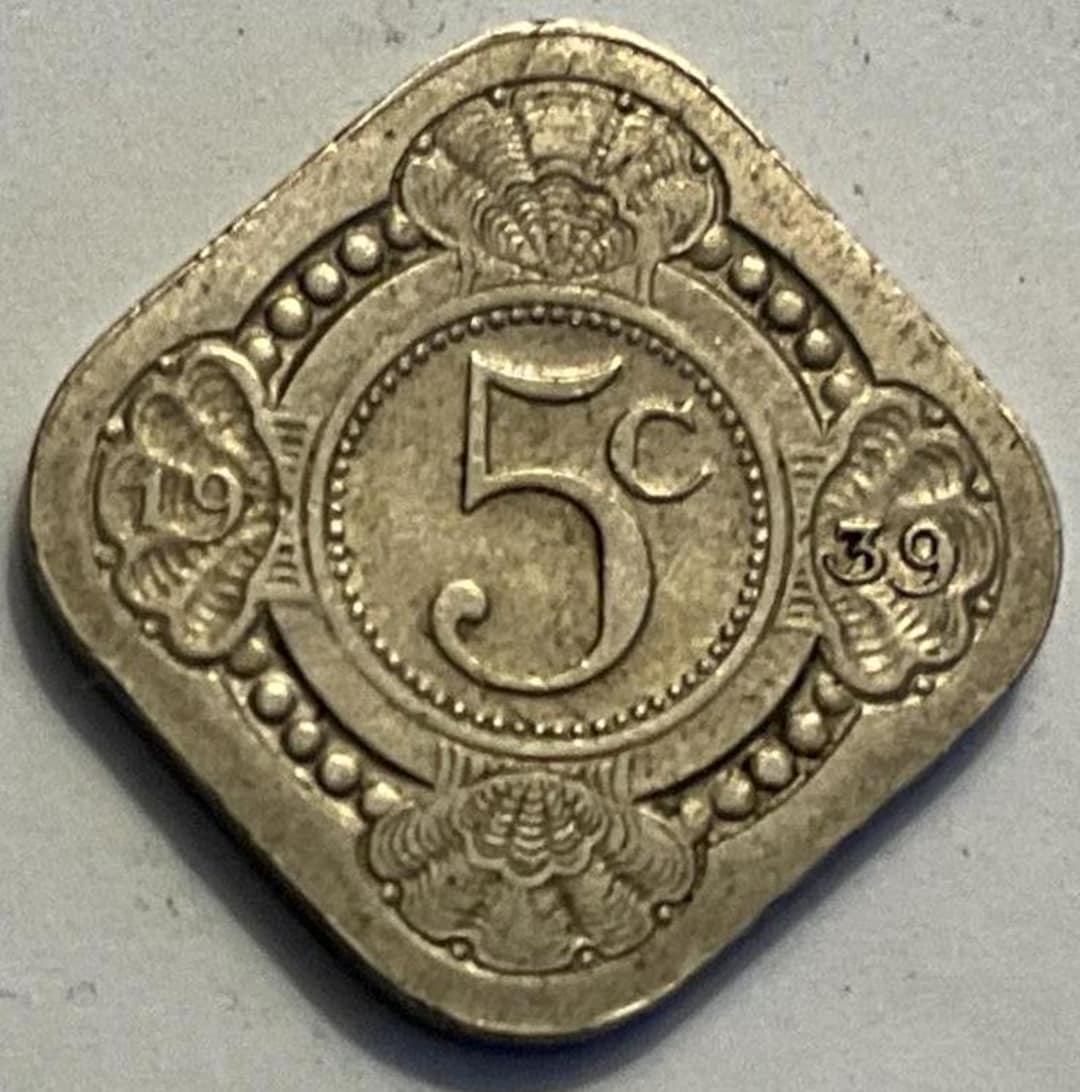アンティークコイン オランダ 1923年 角型 5セント硬貨 NL5C0415 Rare five cents - Etsy 日本