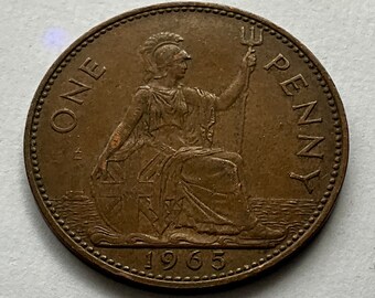 1964/1965 エリザベス 2 世 1 ペニー硬貨 - Etsy 日本