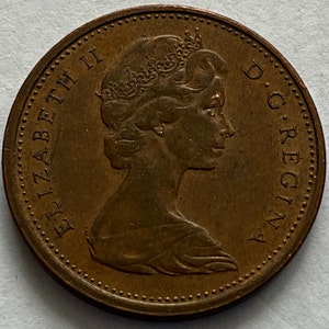 1967 Canada Queen Elizabeth 1 Cent Coin