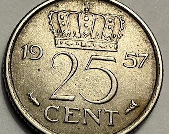 1976年 ユリアナ女王記念硬貨 25セント 25 セント 1976 オランダ ジュリアナ・コニンギン・デア・ネーダー