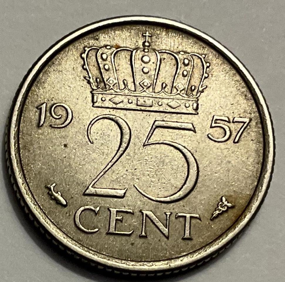 1905年オランダ　ウィルヘルミナ女王 25セント銀貨　ハイグレード 1905年オランダ ウィルヘルミナ女王 25セント銀貨 ハイグレード