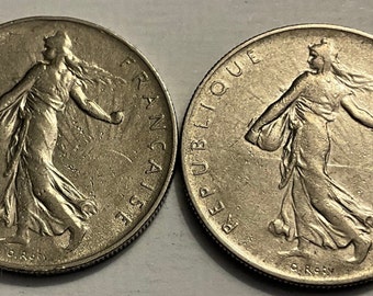 3387【フランス】1フラン　硬貨　　古銭　1000枚セット 1964年 パリ造幣局 フランス 1フラン 硬貨 3枚セット 種まく人