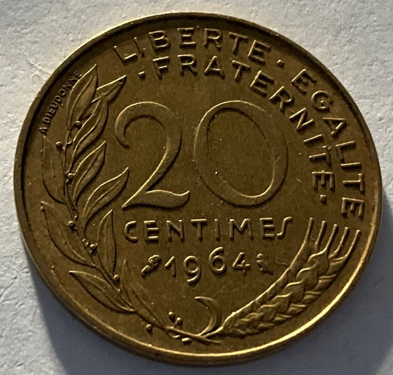 1964年フランス20サンチーム硬貨 - Etsy 日本