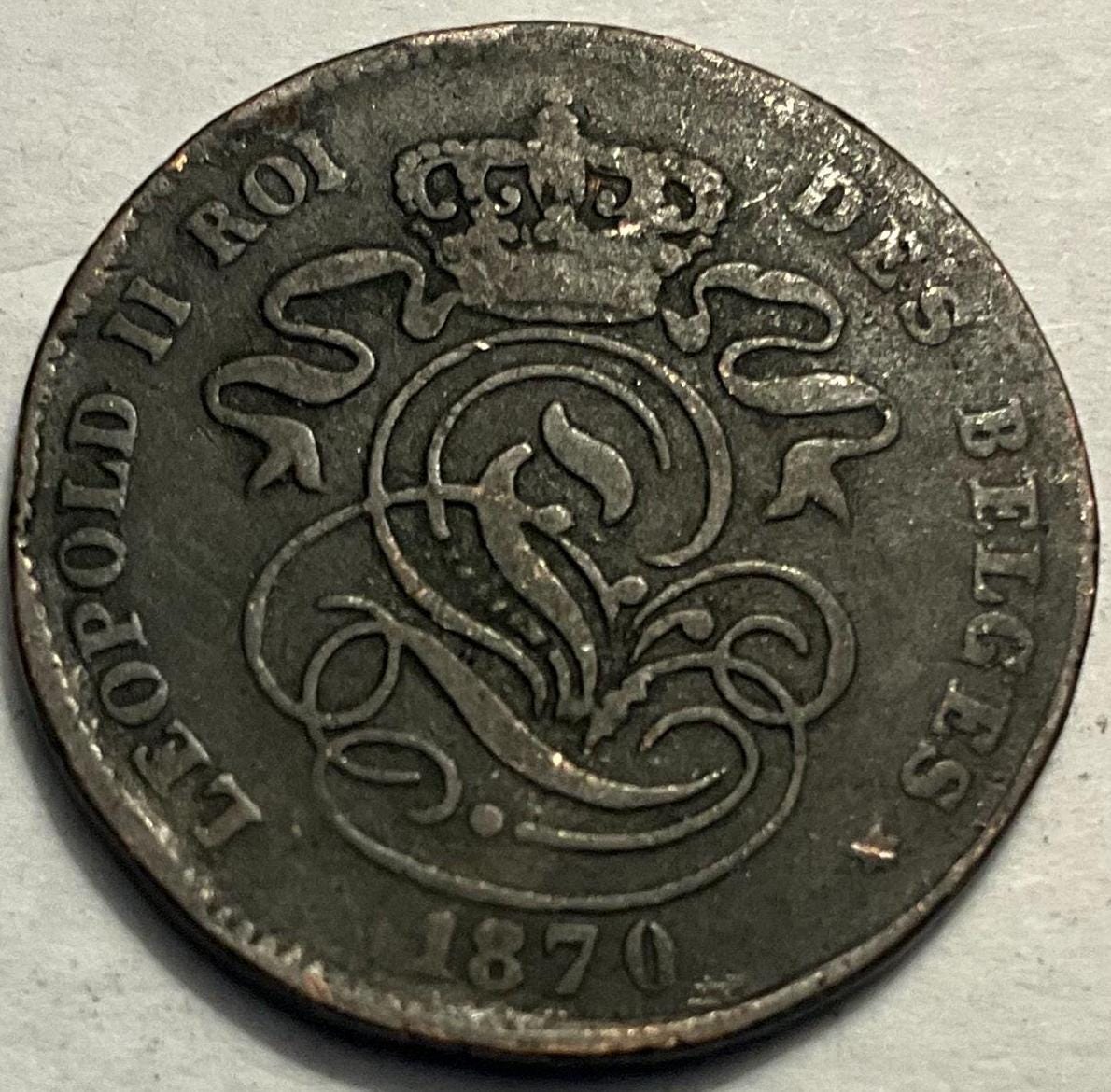 1870 ベルギー 2 サンタイム レオポルド 2 世コイン - Etsy 日本